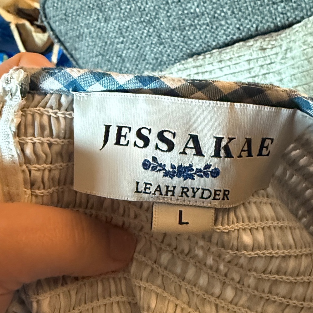 Jessa Kae x Leah Ryder Blue Gingham Dress Large - Picture 2 of 6